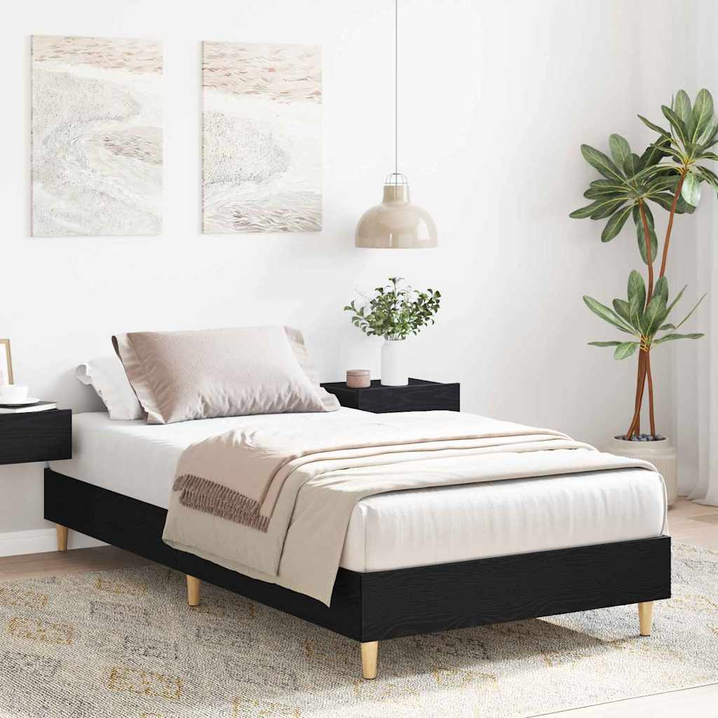 Cadre de lit Chêne noir 75 x 190 cm Bois d'ingénierie - XIOS