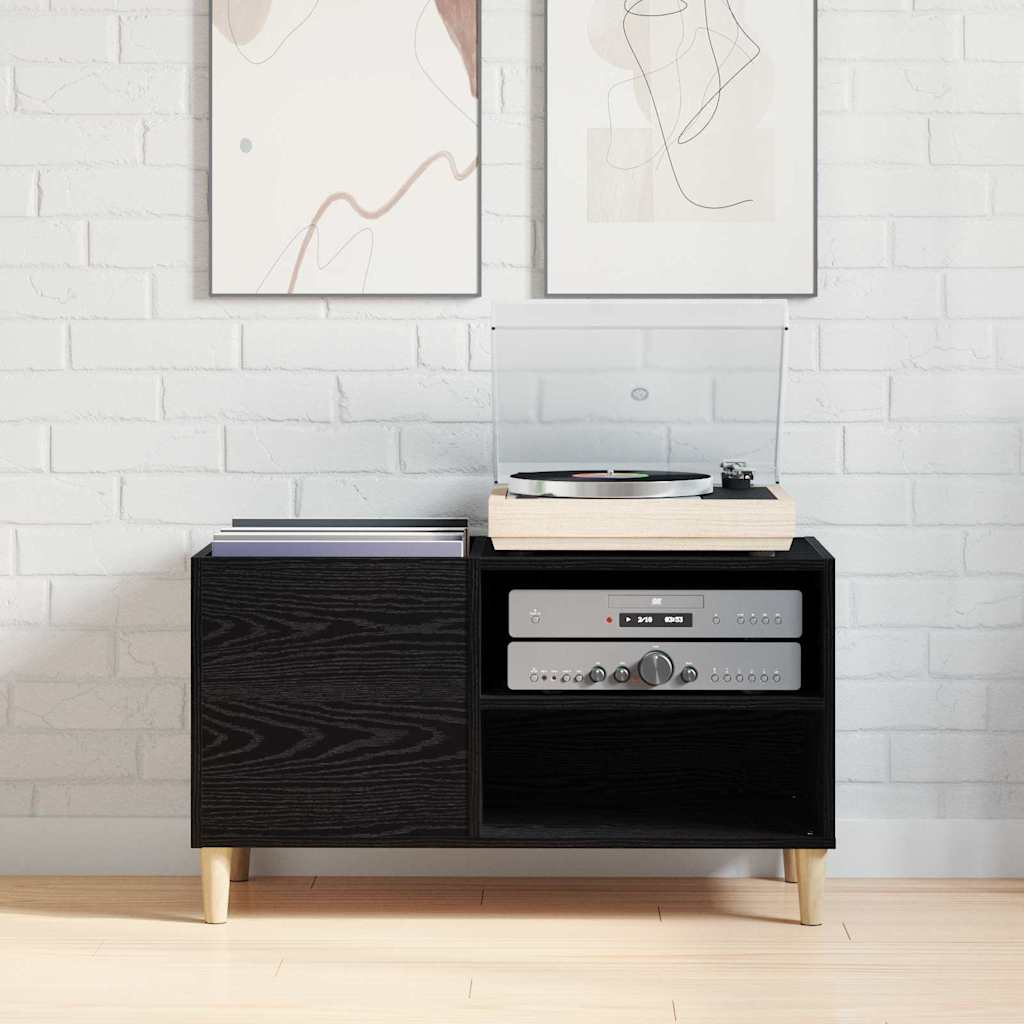 Meuble à vinyles Chêne noir 84.5 x 38 x 48 cm Bois d'ingénierie - XIOS