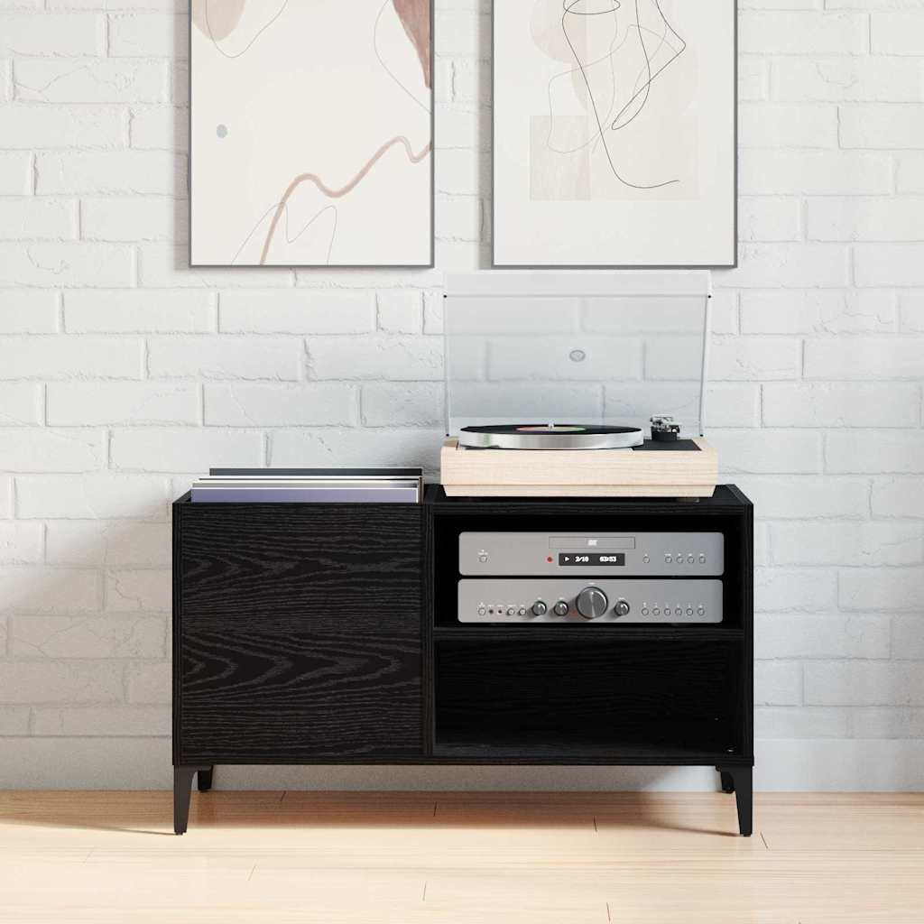 Meuble à vinyles Chêne noir 84,5 x 38 x 48 cm Bois d'ingénierie - XIOS