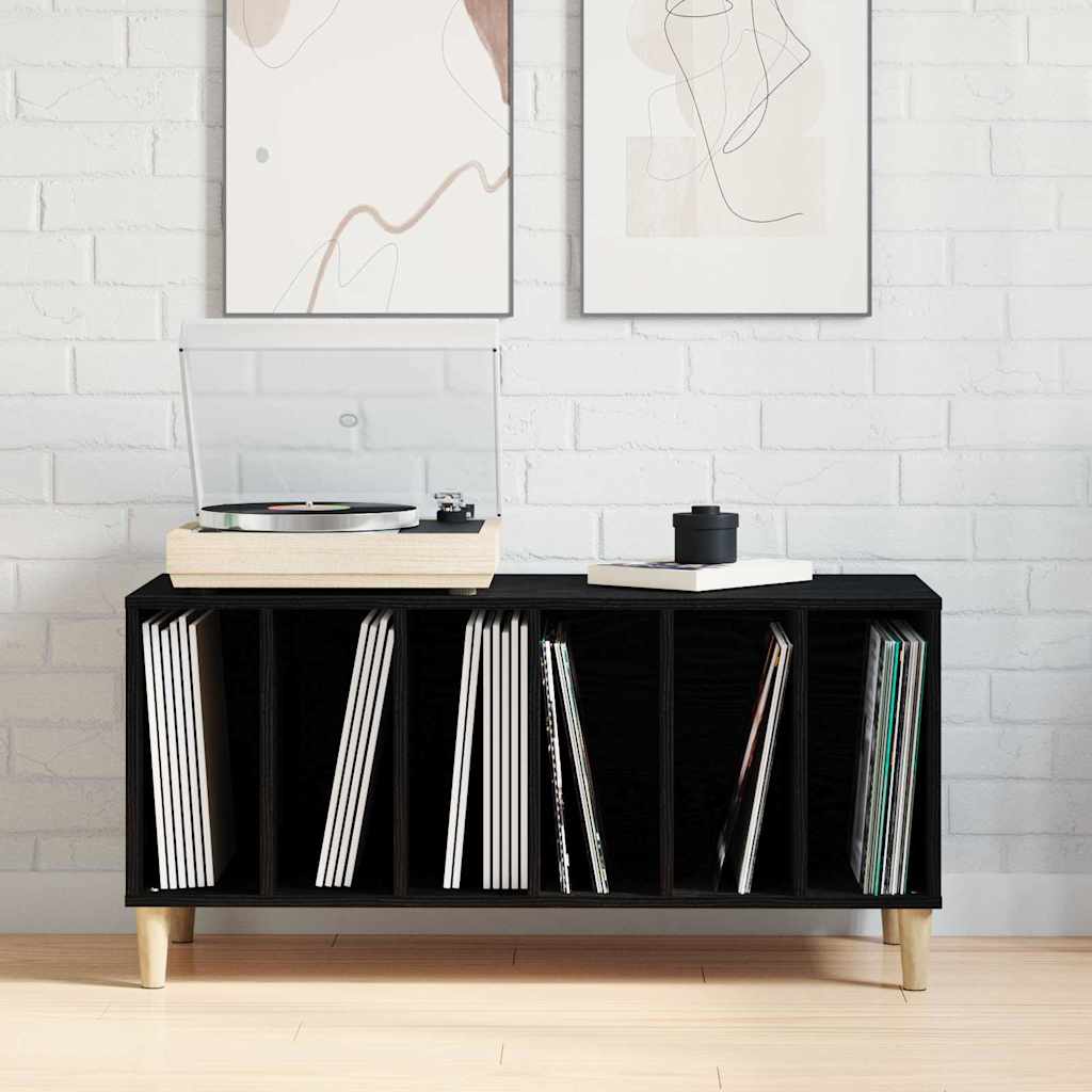 Meuble à vinyles Chêne noir 100 x 38 x 48 cm Bois d'ingénierie - XIOS