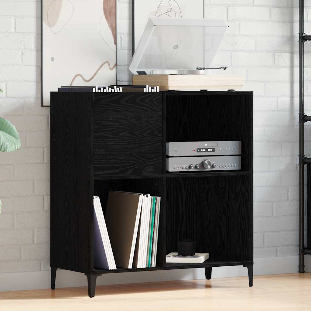Meuble à vinyles Chêne noir 84.5 x 38 x 89 cm Bois d'ingénierie - XIOS