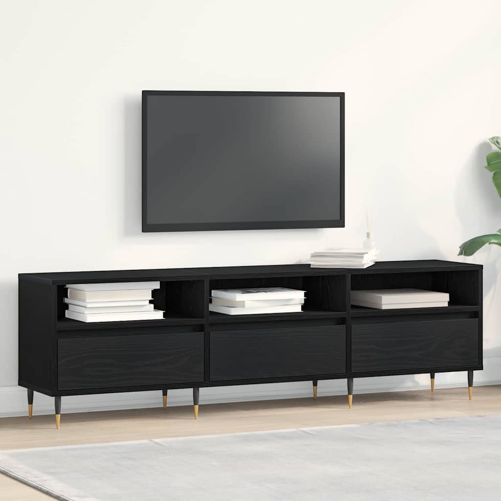 Meuble TV Chêne noir 150 x 30 x 44,5 cm Bois d'ingénierie - XIOS
