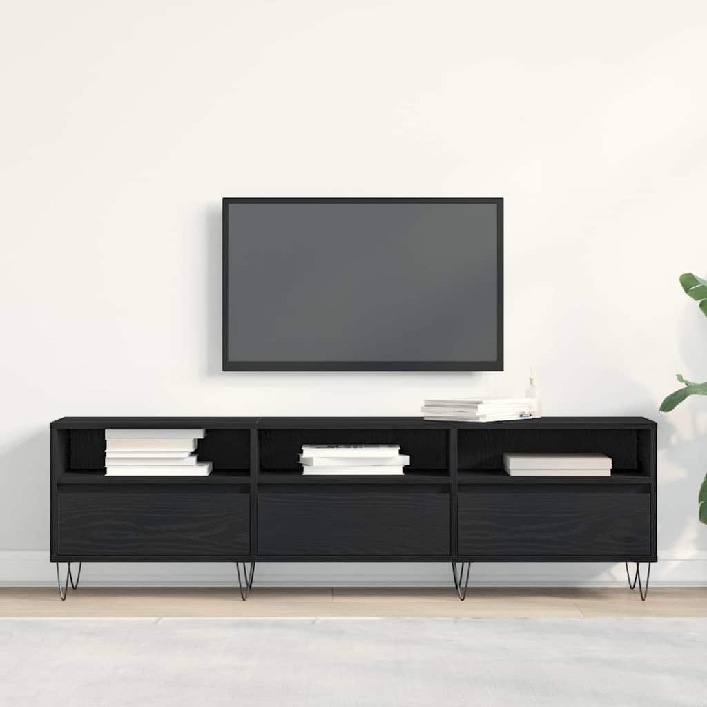 Meuble TV Chêne noir 150 x 30 x 44,5 cm Bois d'ingénierie - XIOS