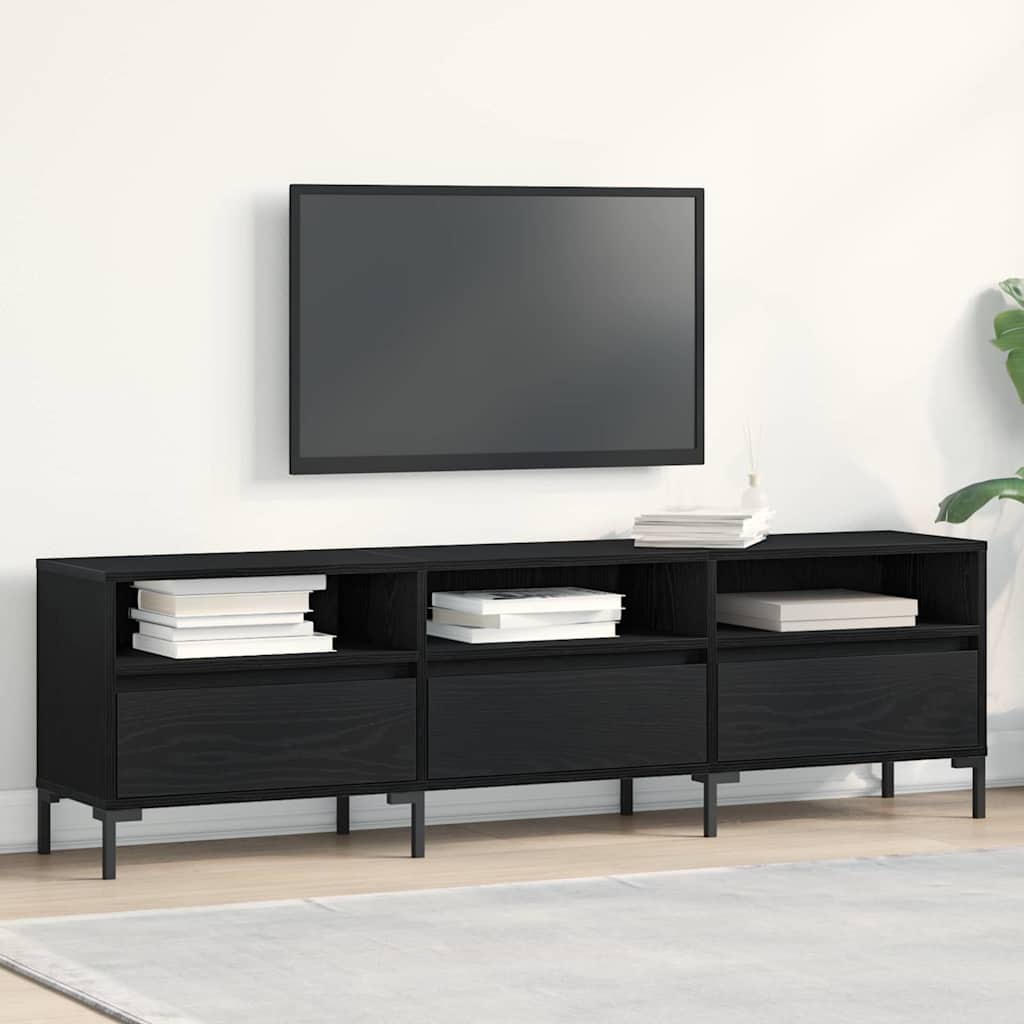 Meuble TV Chêne noir 150 x 30 x 44.5 cm Bois d'ingénierie - XIOS