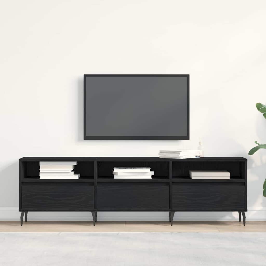 Meuble TV Chêne noir 150 x 30 x 44.5 cm Bois d'ingénierie - XIOS