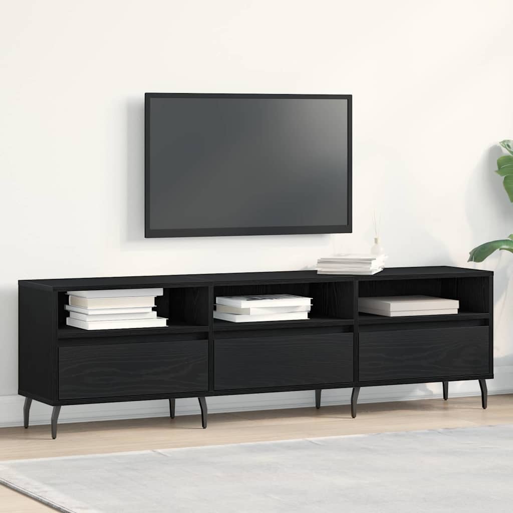 Meuble TV Chêne noir 150 x 30 x 44,5 cm Bois d'ingénierie - XIOS