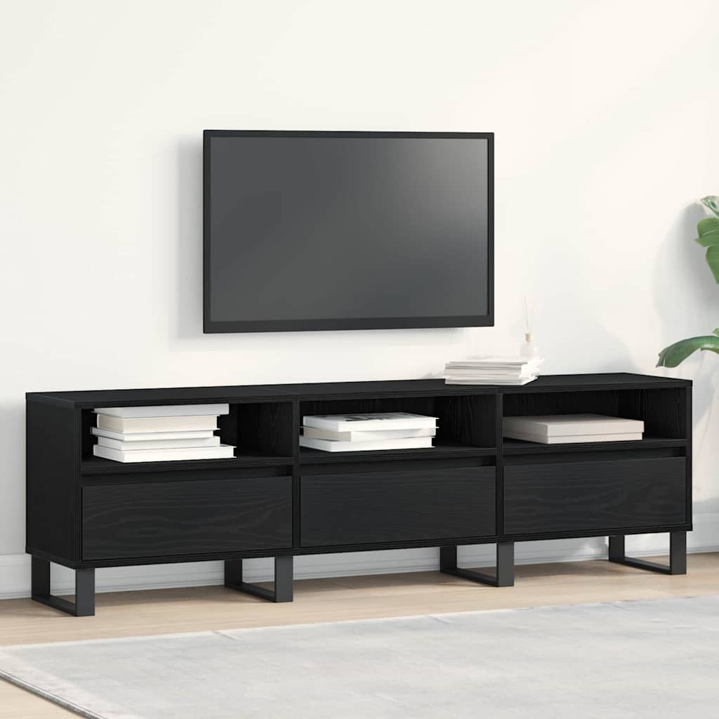 Meuble TV Chêne noir 150 x 30 x 44.5 cm Bois d'ingénierie - XIOS