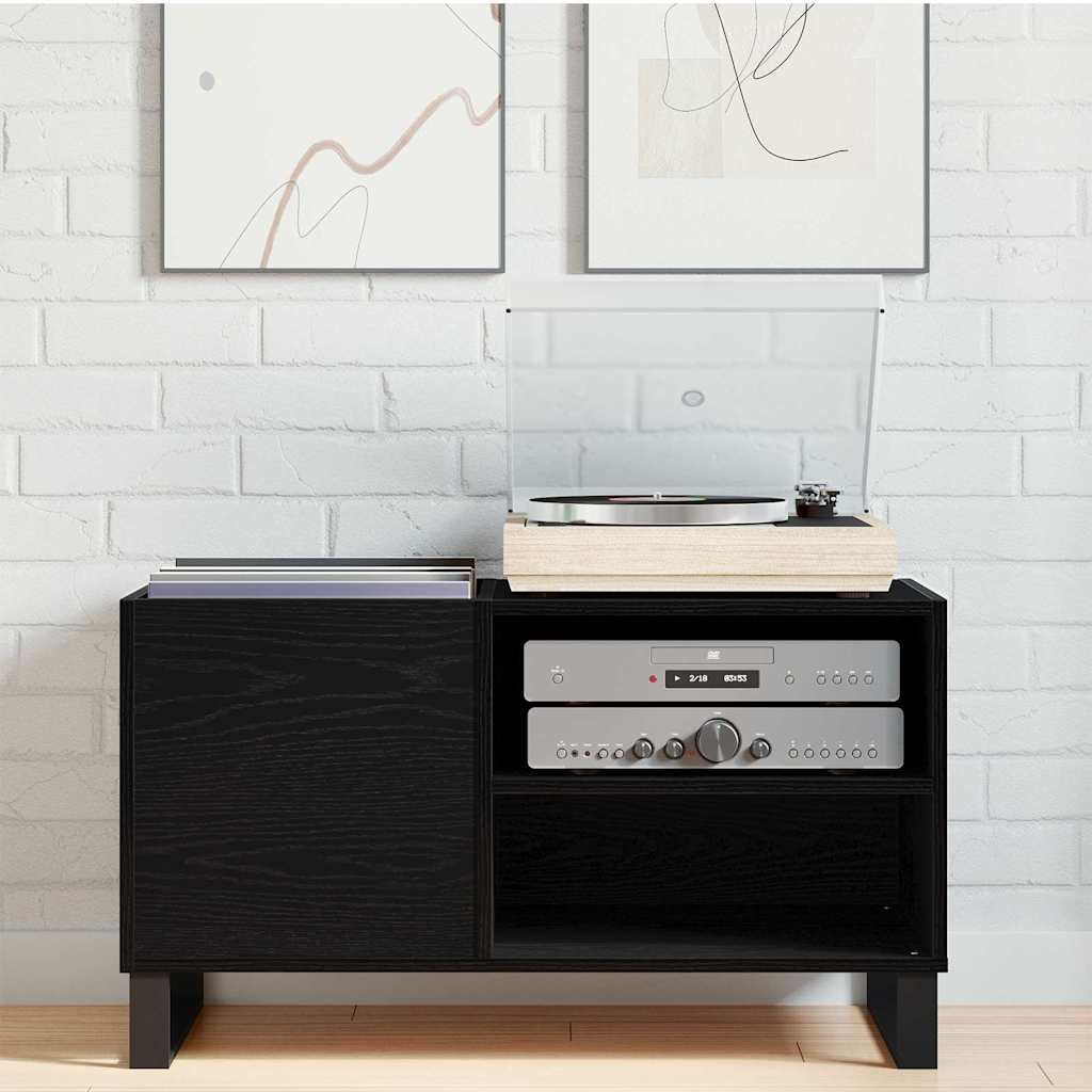 Meuble à vinyles Chêne noir 85 x 38 x 48 cm Bois d'ingénierie - XIOS