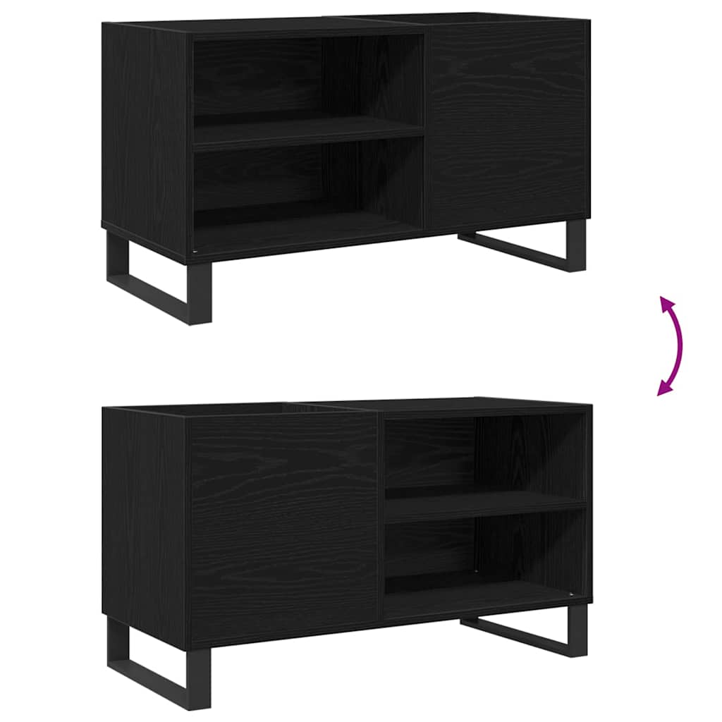 Meuble à vinyles Chêne noir 85 x 38 x 48 cm Bois d'ingénierie - XIOS