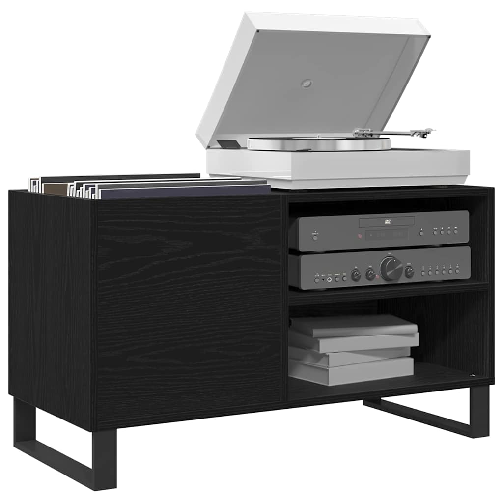 Meuble à vinyles Chêne noir 85 x 38 x 48 cm Bois d'ingénierie - XIOS