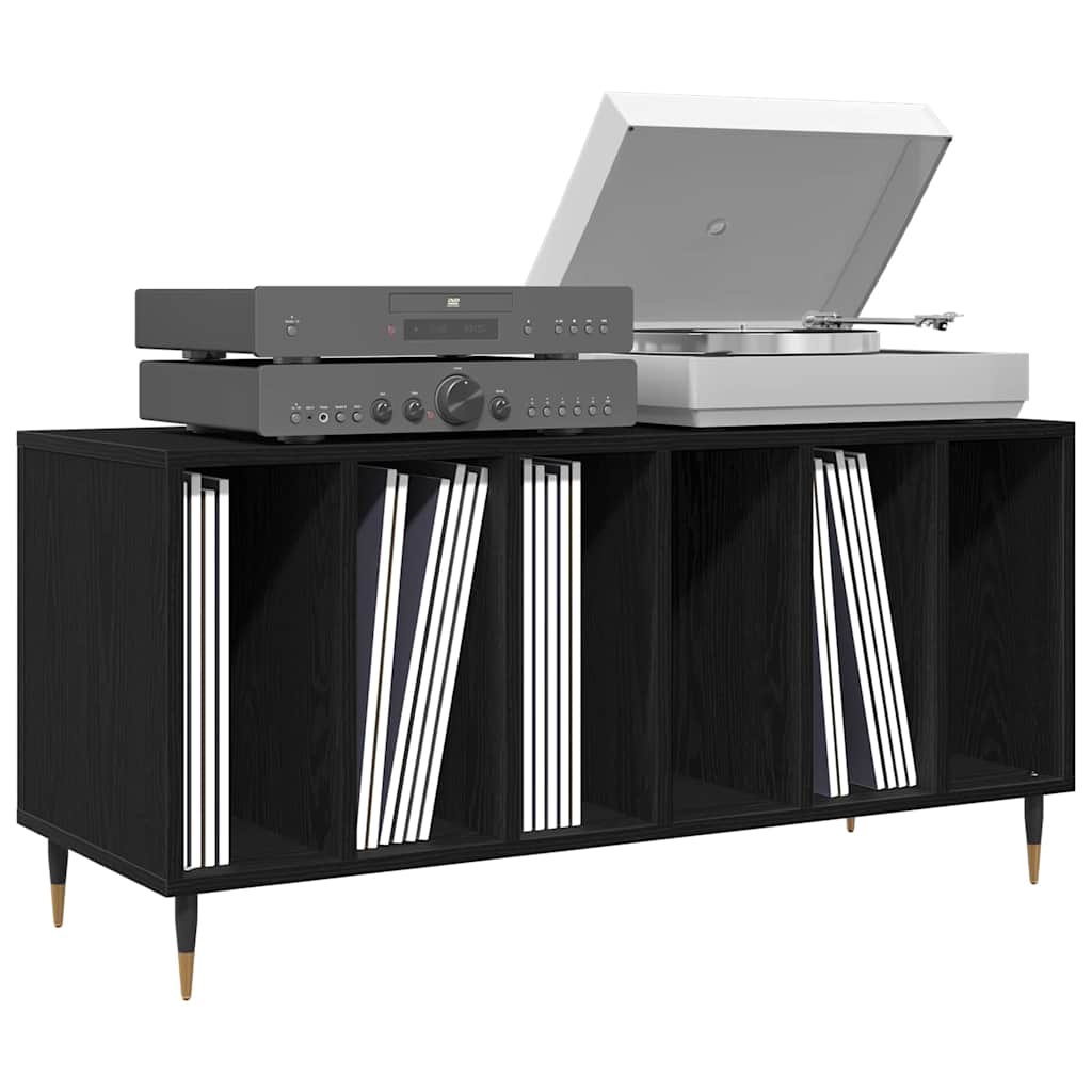 Meuble à vinyles Chêne noir 100 x 38 x 48 cm Bois d'ingénierie - XIOS