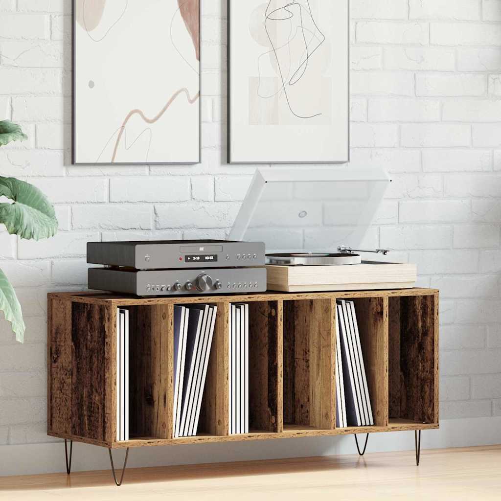 Armoire à disques vidaXL en chêne artisan de 100x38x48 cm en bois d'ingénierie XIOS