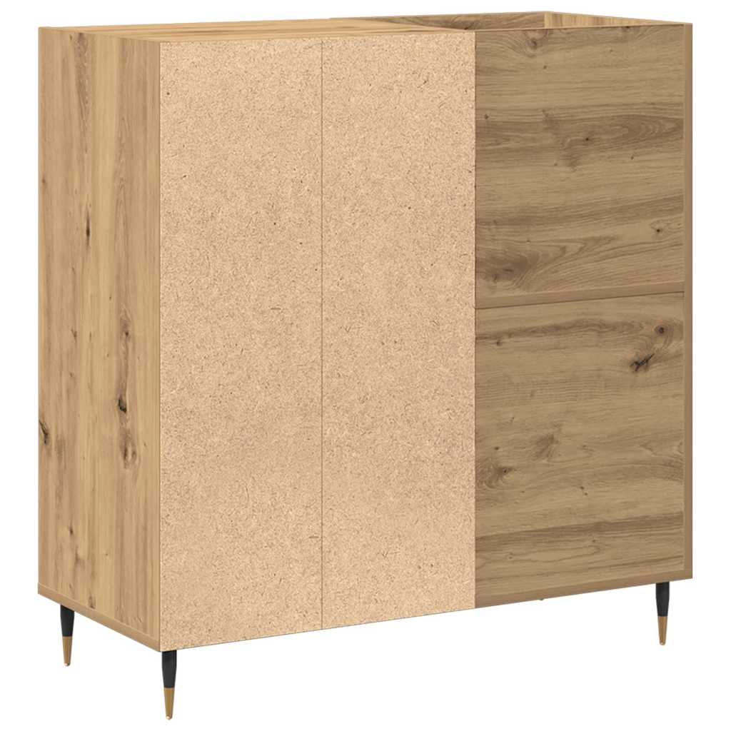 Meuble à vinyles avec étagère chêne artisanal 85 x 38 x 89 cm - XIOS