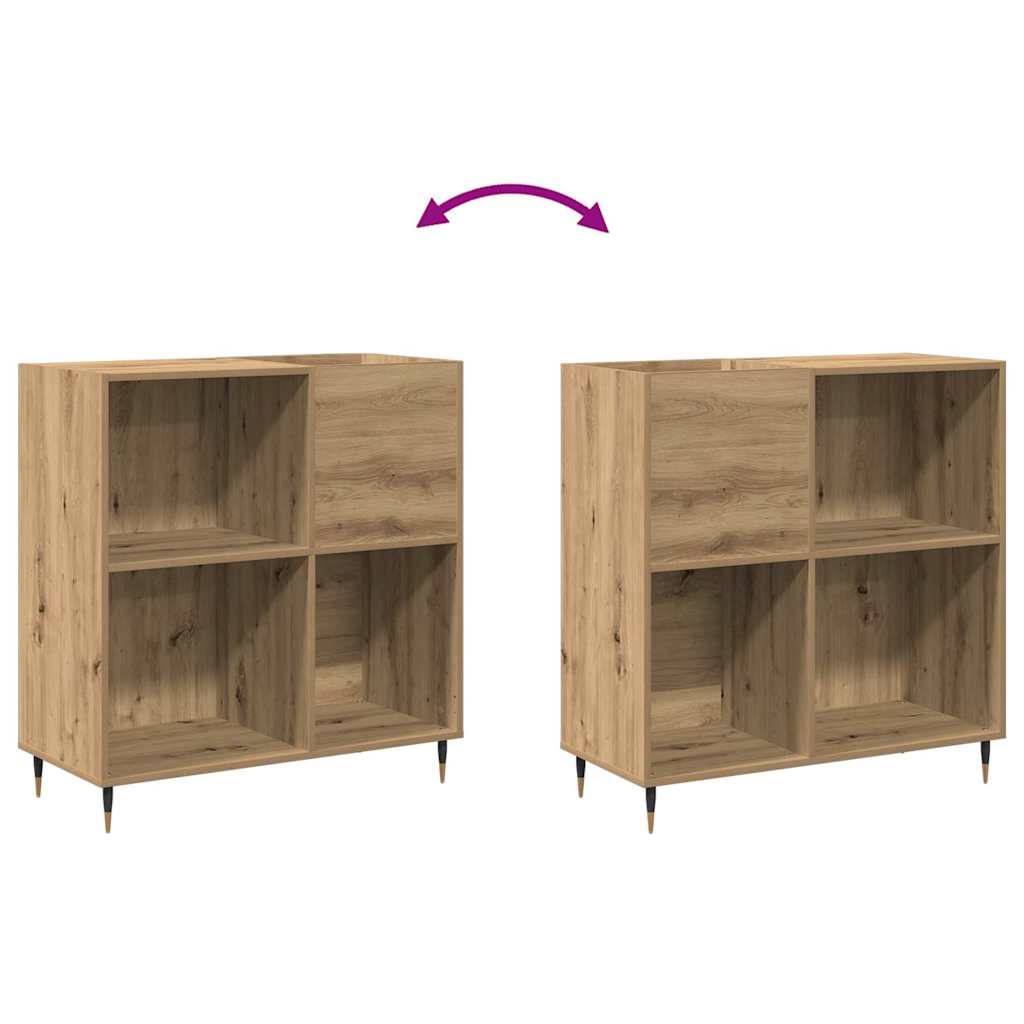 Meuble à vinyles avec étagère chêne artisanal 85 x 38 x 89 cm - XIOS