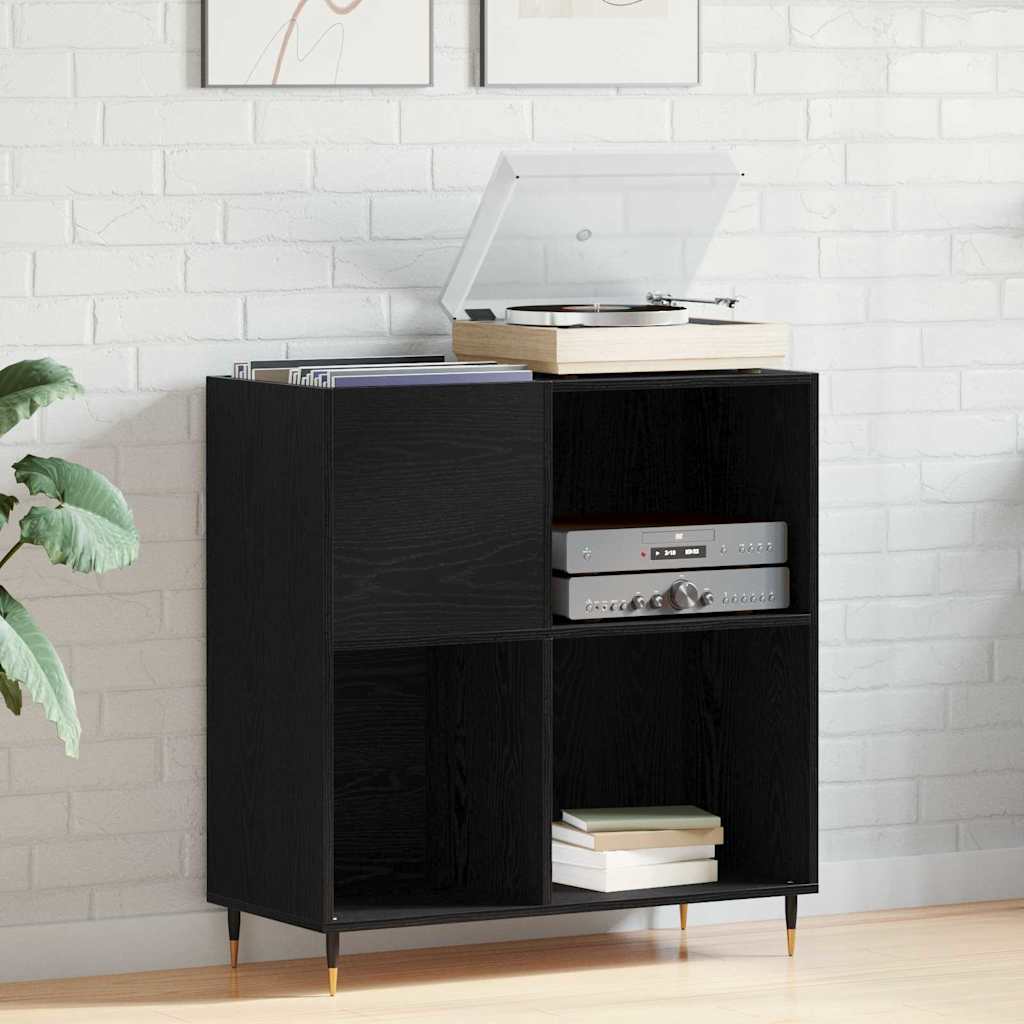 Meuble à vinyles Chêne noir 85 x 38 x 89 cm Bois d'ingénierie - XIOS
