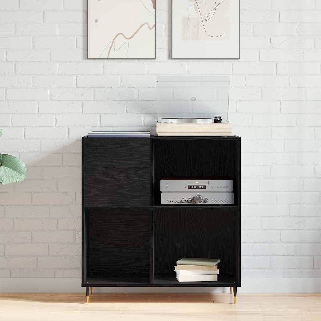 Meuble à vinyles Chêne noir 85 x 38 x 89 cm Bois d'ingénierie - XIOS
