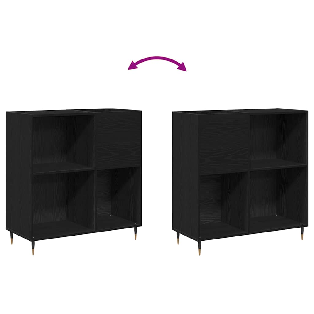 Meuble à vinyles Chêne noir 85 x 38 x 89 cm Bois d'ingénierie - XIOS