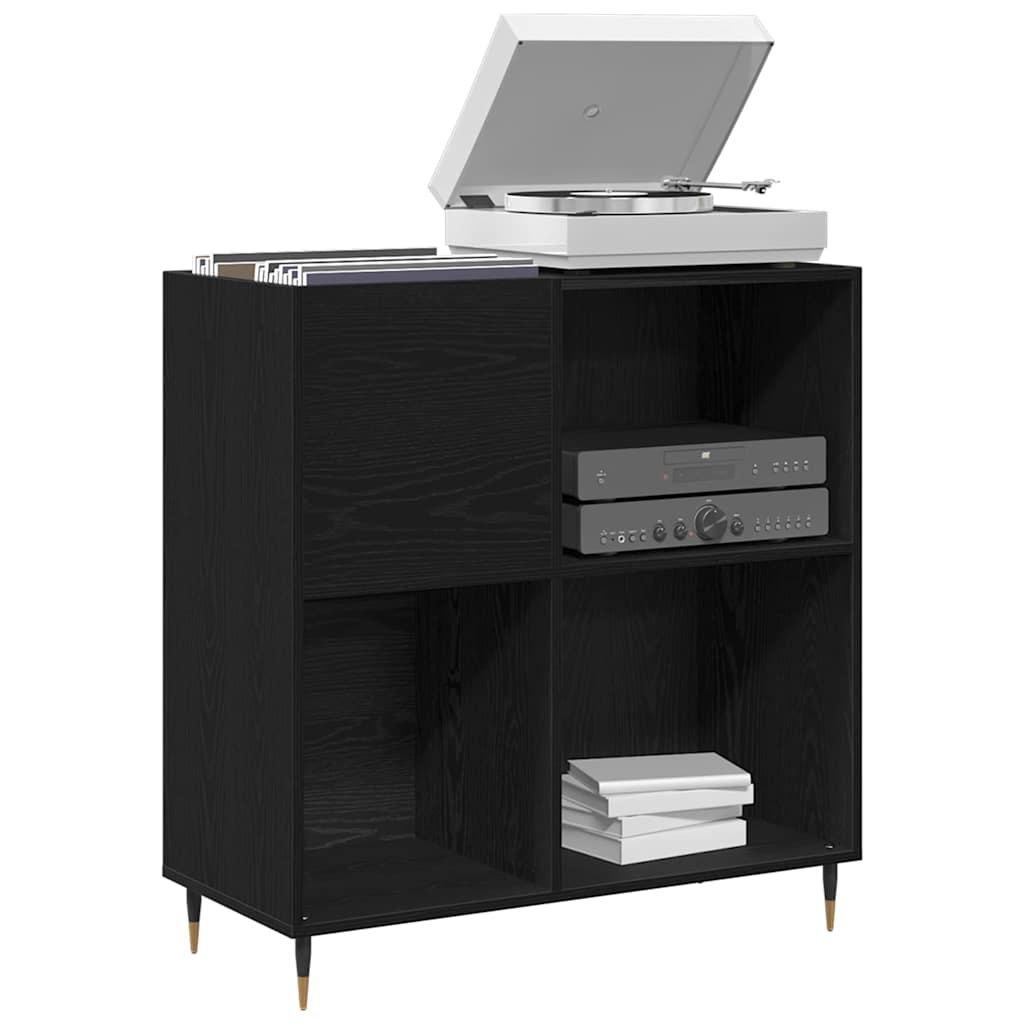 Meuble à vinyles Chêne noir 85 x 38 x 89 cm Bois d'ingénierie - XIOS