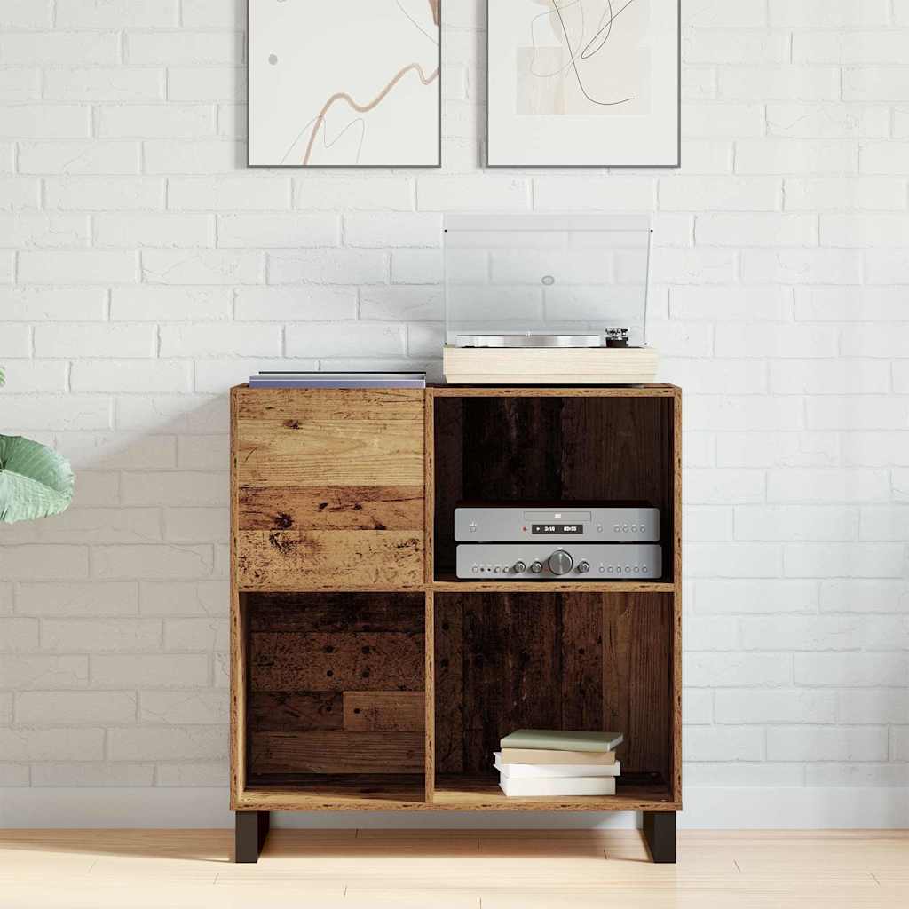 Meuble à vinyles Bois ancien 84,5 x 38 x 89 cm
