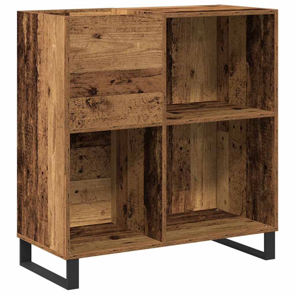 Meuble à vinyles avec étagère Bois ancien 84,5 x 38 x 89 cm - XIOS
