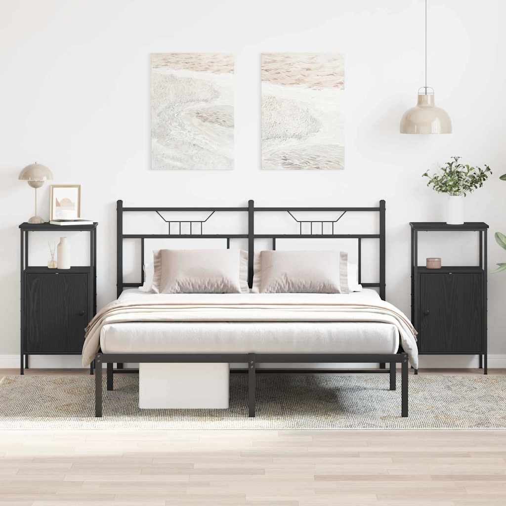 Cabinet de chevet 2 pcs Chêne noir 41 x 31 x 80 cm