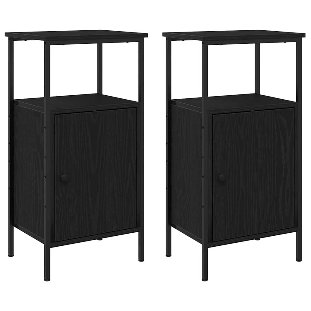 Cabinet de chevet 2 pcs Chêne noir 41 x 31 x 80 cm
