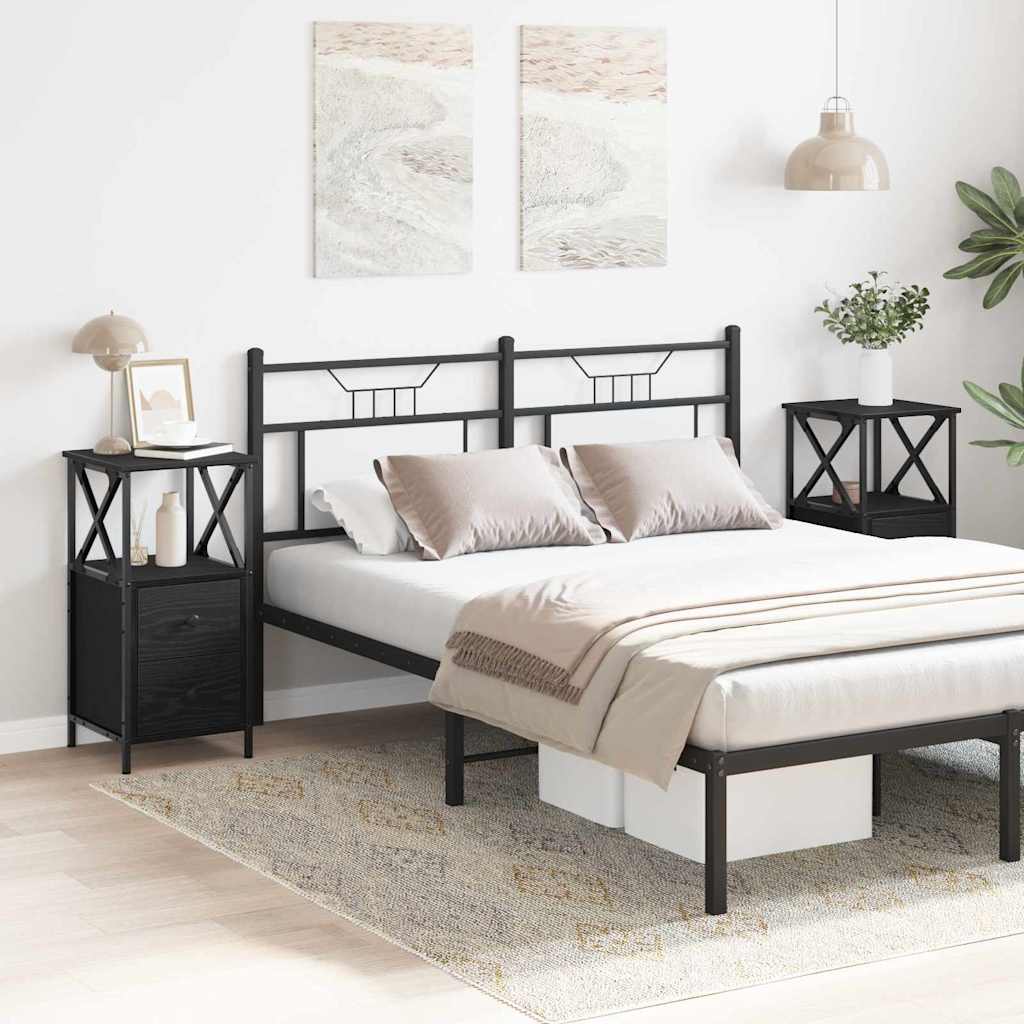 Cabinet de Chevet 2 pcs Chêne noir 34 x 35,5 x 70 cm