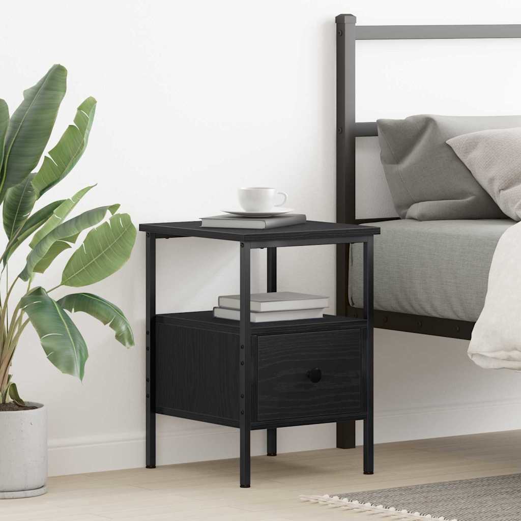 Table de chevet avec tiroir Chêne noir 34 x 36 x 50 cm