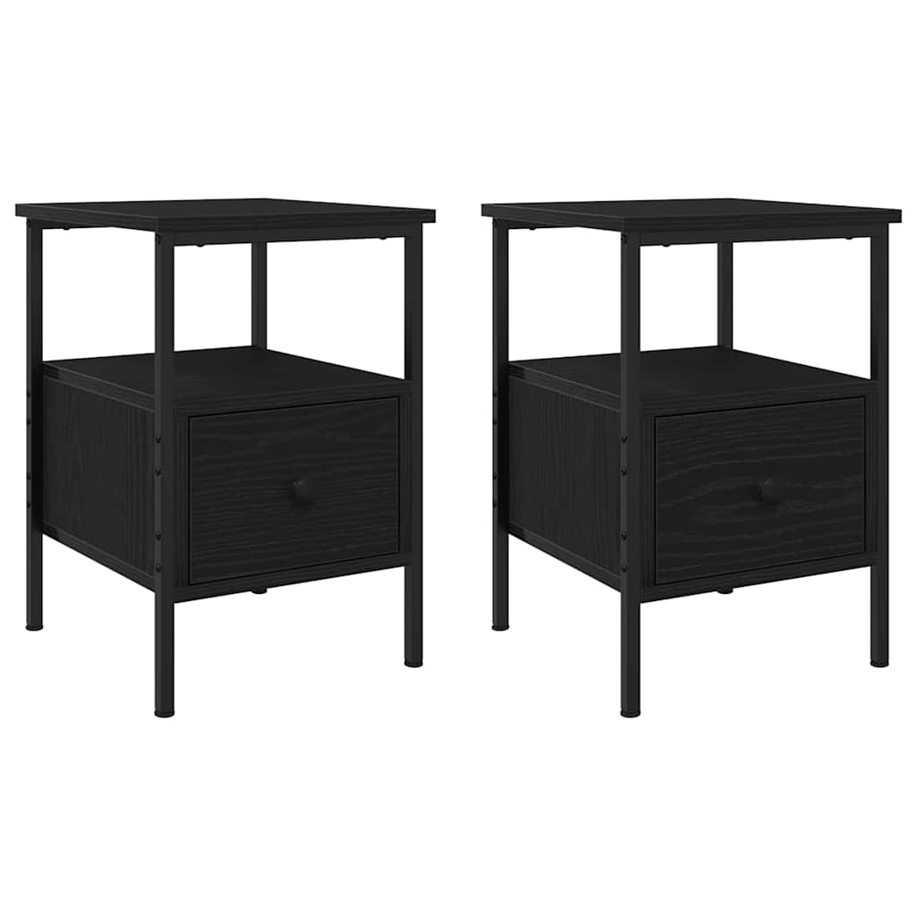 Cabinet de chevet avec tiroir 2 pcs Chêne noir 34 x 36 x 50 cm - XIOS