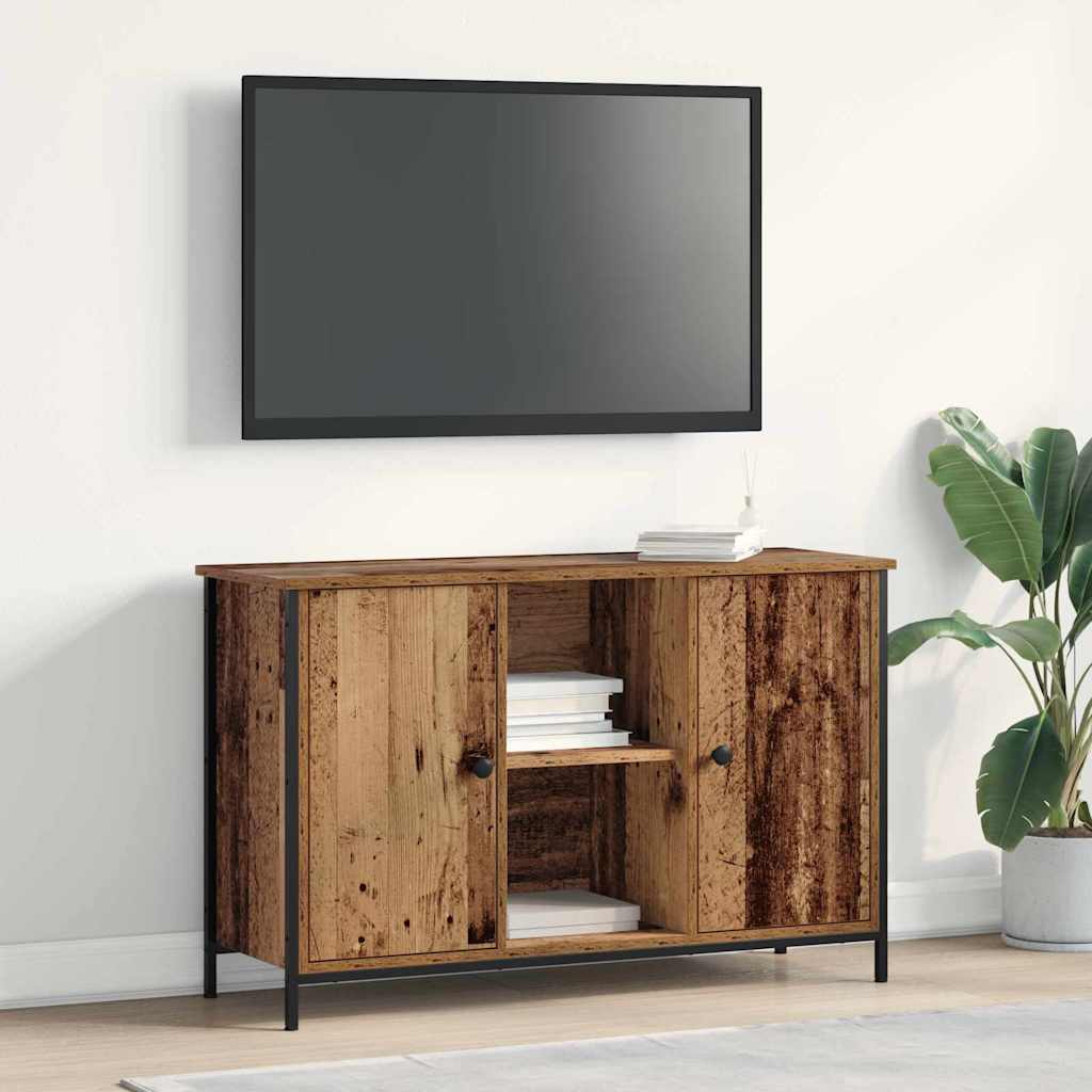 Ensemble meuble TV Montage mural Bois Ancien 101 x 35 x 65 cm - XIOS