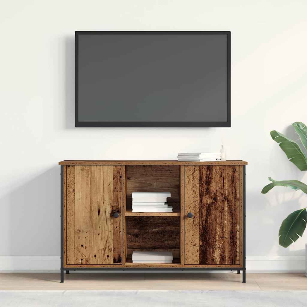 Ensemble meuble TV Montage mural Bois Ancien 101 x 35 x 65 cm - XIOS