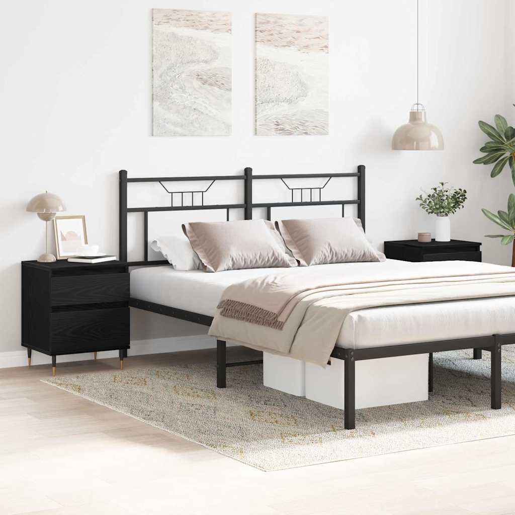 Cabinet de chevet avec tiroir 2 pcs Chêne noir 40 x 35 x 50 cm