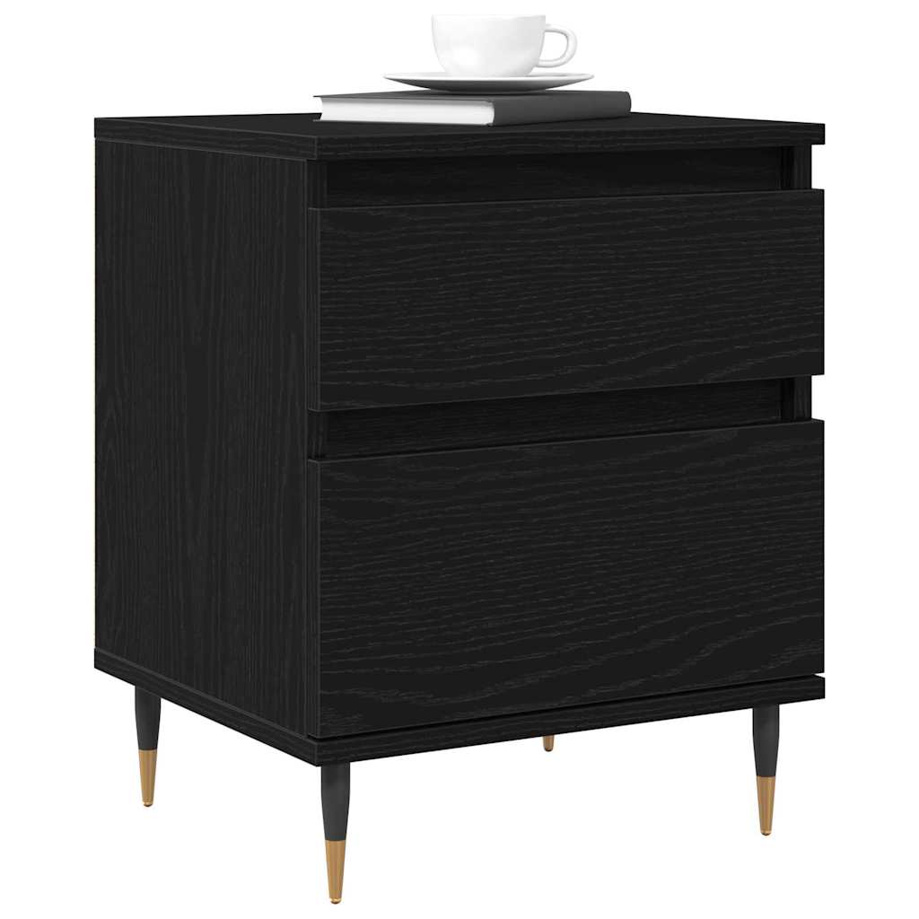 Cabinet de chevet avec tiroir 2 pcs Chêne noir 40 x 35 x 50 cm - XIOS