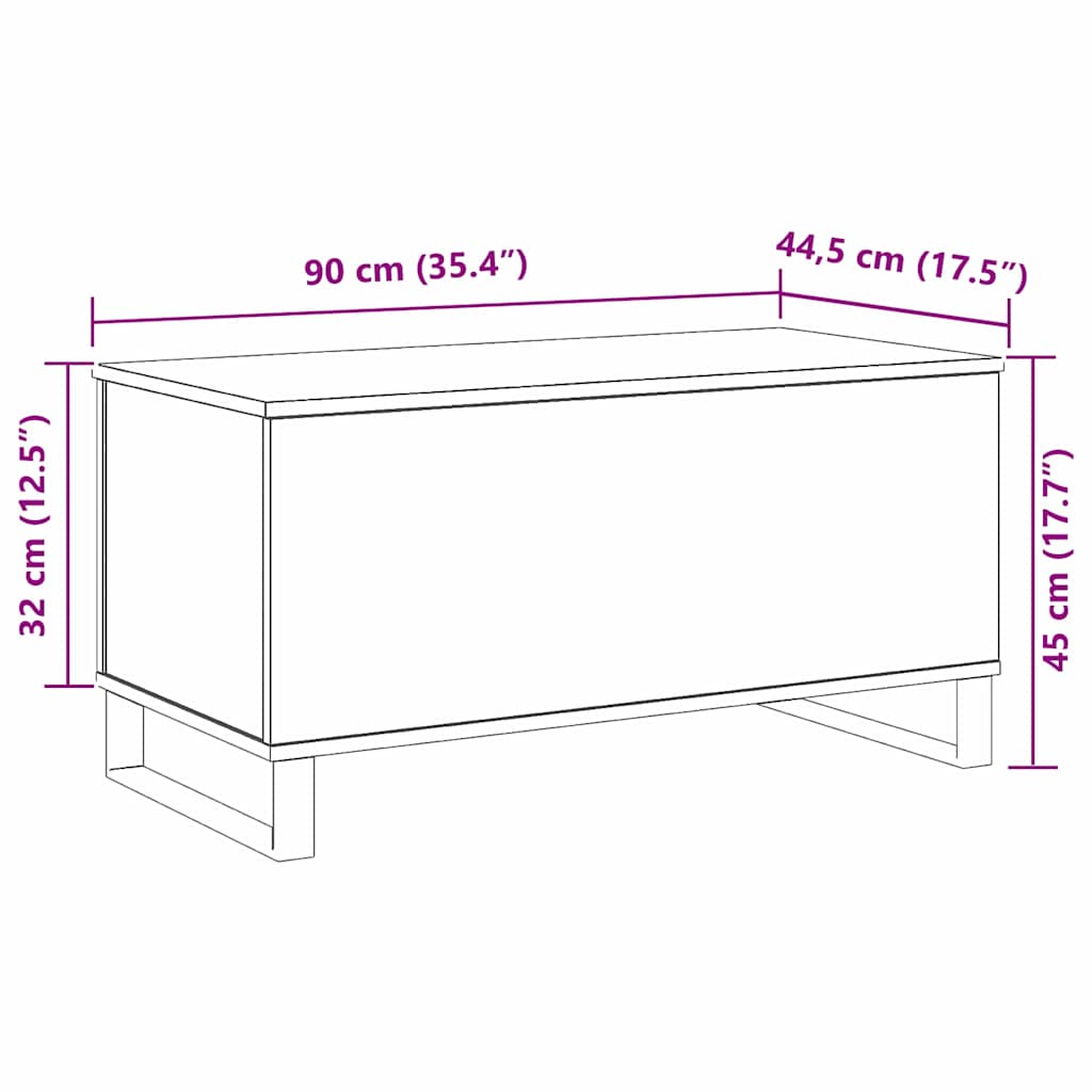 Table basse Chêne noir 90 x 44,5 x 45 cm Bois d'ingénierie - XIOS