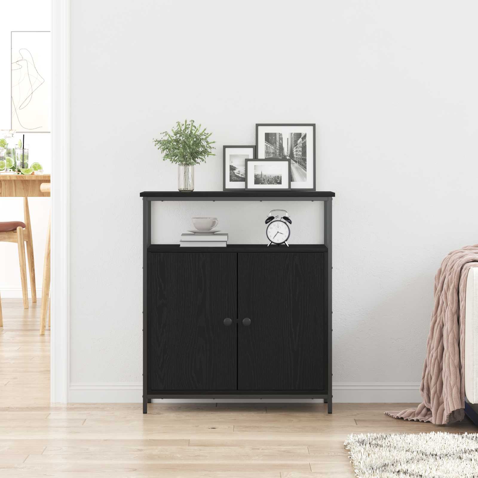 Buffet Chêne noir 70 x 30 x 80 cm Bois d'ingénierie - XIOS