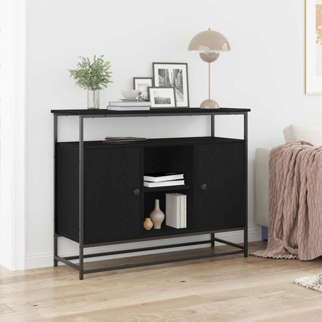 Buffet Chêne noir 100 x 35 x 80 cm Bois d'ingénierie - XIOS