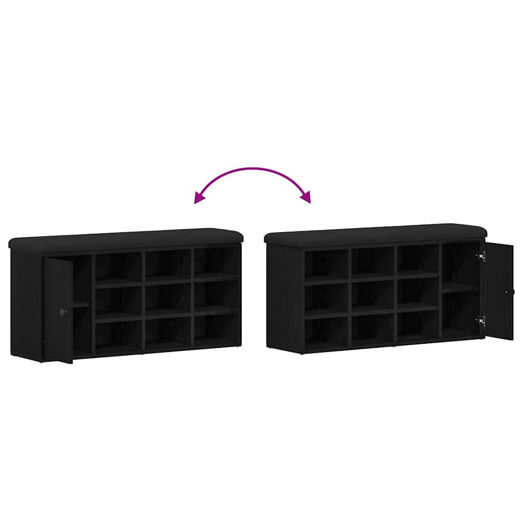 Banc à chaussures Noir 100 x 30 x 48 cm Bois d'ingénierie - XIOS