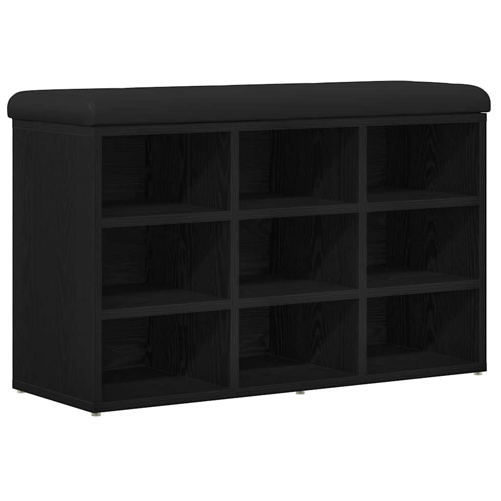 Banc à chaussures Noir 82 x 32 x 50 cm Bois d'ingénierie - XIOS