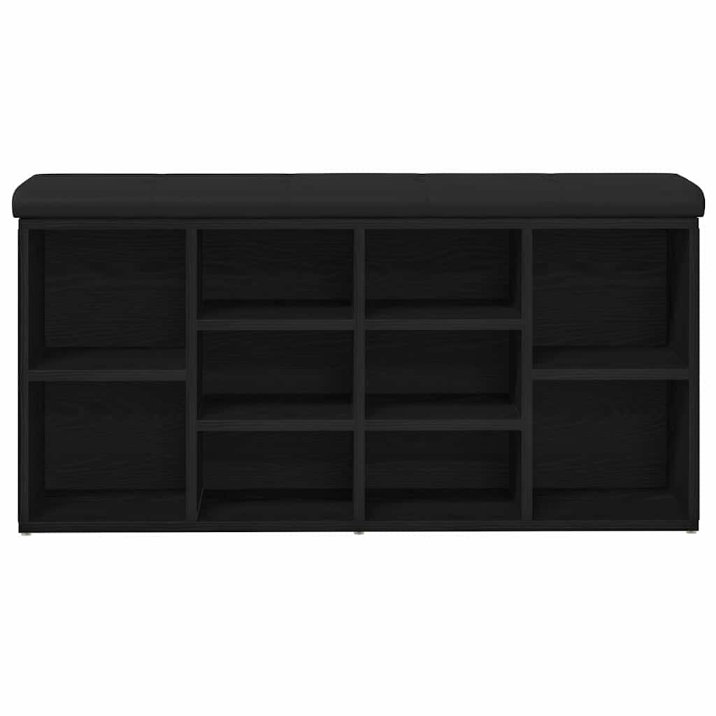 Banc à chaussures Noir 100 x 30 x 48 cm Bois d'ingénierie - XIOS