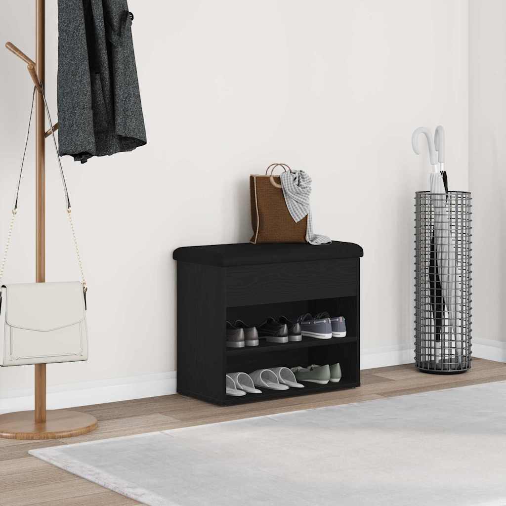 Banc de rangement Chêne noir 62 x 32 x 50 cm Bois d'ingénierie - XIOS
