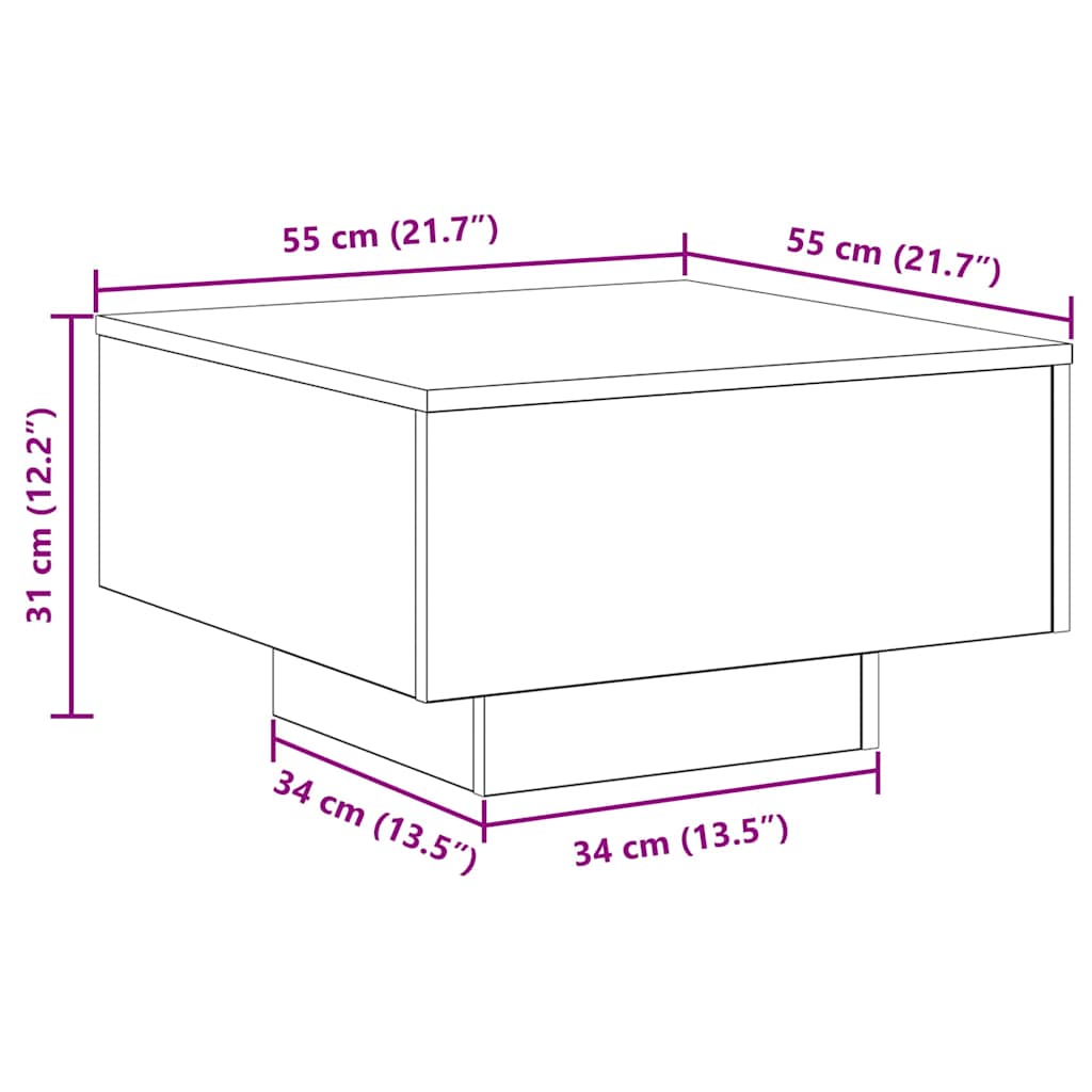 Table basse Chêne noir 55 x 55 x 31 cm - XIOS