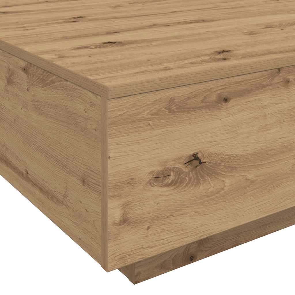 Table basse Chêne artisanal 80 x 80 x 31 cm Bois d'ingénierie - XIOS