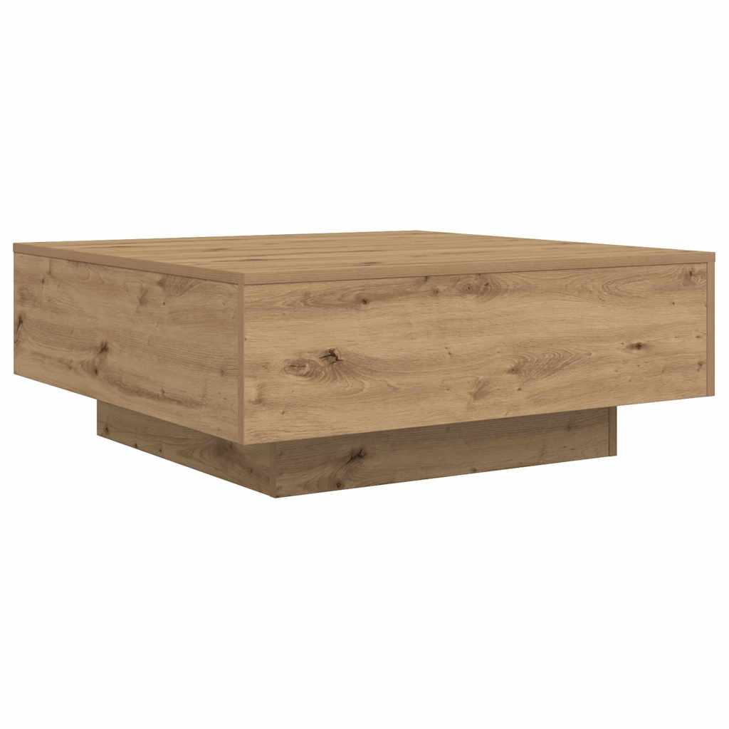 Table basse Chêne artisanal 80 x 80 x 31 cm Bois d'ingénierie - XIOS