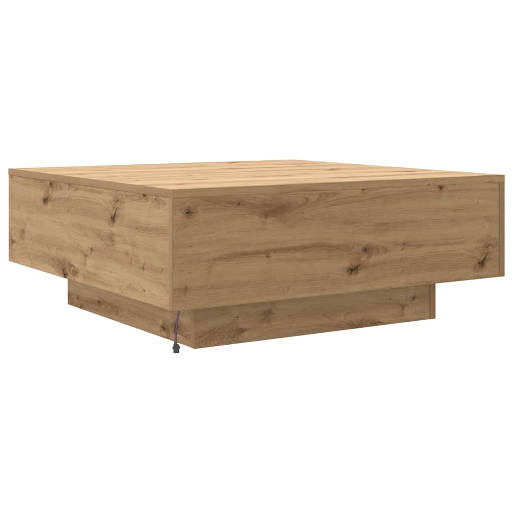 Table basse Chêne artisanal 80 x 80 x 31 cm Bois d'ingénierie - XIOS