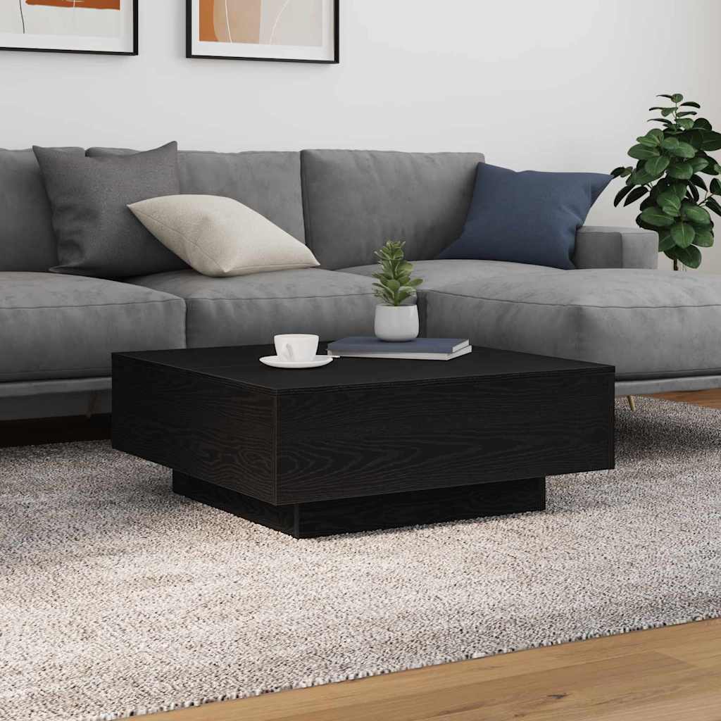 Table basse Chêne noir 80 x 80 x 31 cm Bois d'ingénierie - XIOS