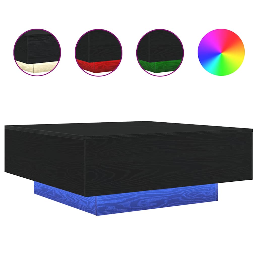 Table basse Chêne noir 80 x 80 x 31 cm Bois d'ingénierie - XIOS