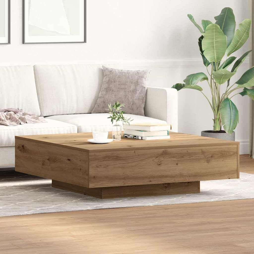 Table basse Chêne artisanal 100 x 100 x 31 cm - XIOS