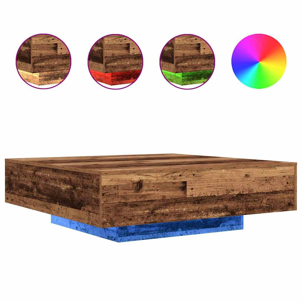 Table basse Bois ancien 100 x 100 x 31 cm Bois d'ingénierie - XIOS