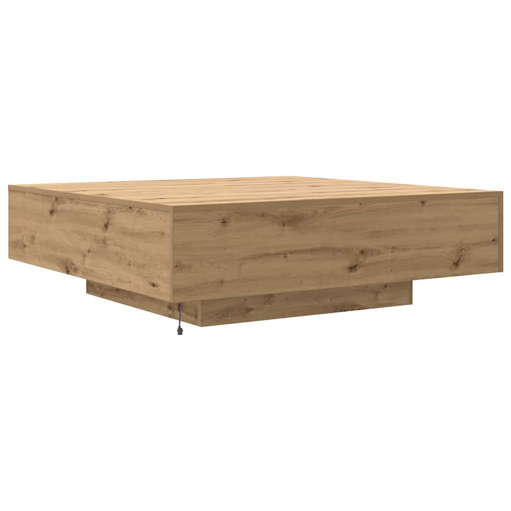 Table basse Chêne artisanal 100 x 100 x 31 cm Bois d'ingénierie - XIOS