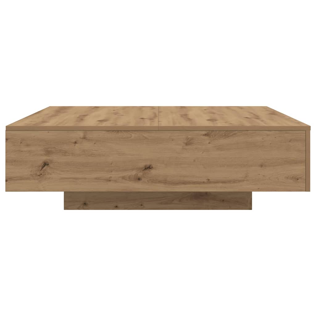 Table basse Chêne artisanal 100 x 100 x 31 cm Bois d'ingénierie - XIOS